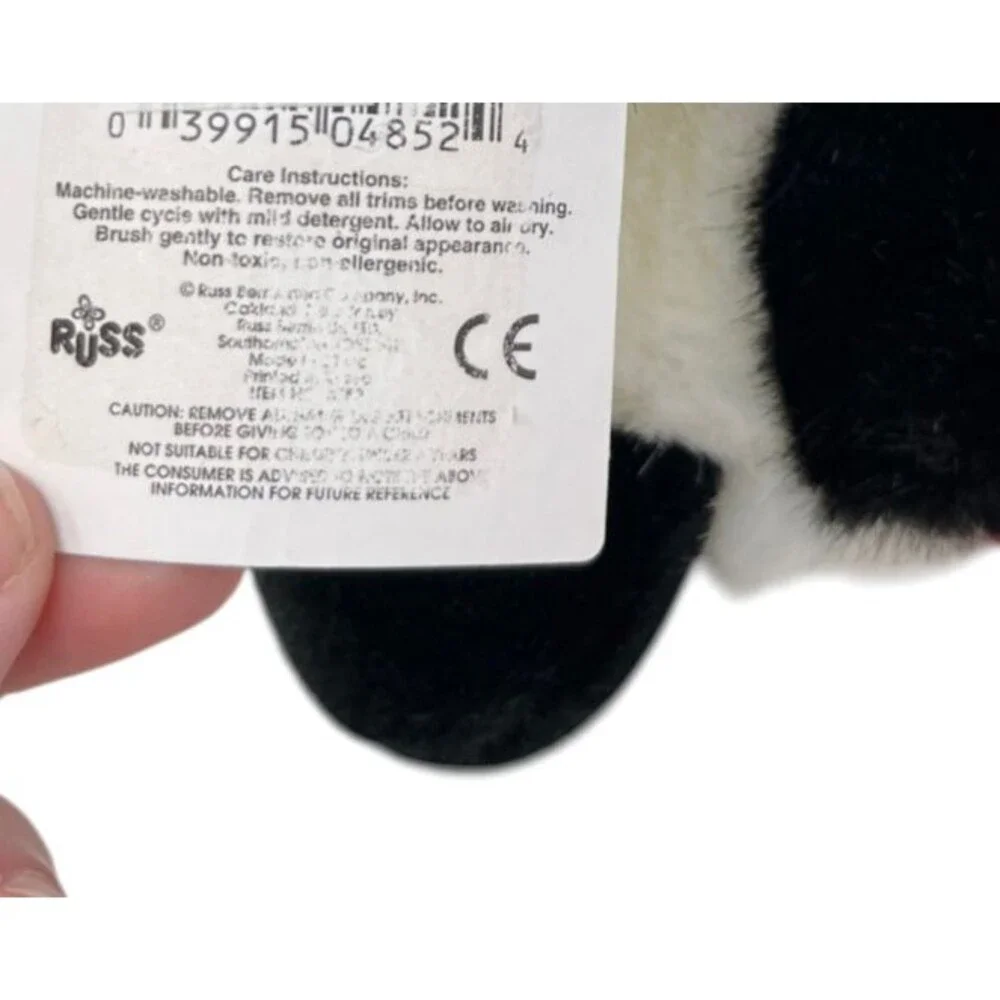 Russ Berrie Penguin Plush Peppi Emperor Bird Stuffed Animal Toy Black White Soft